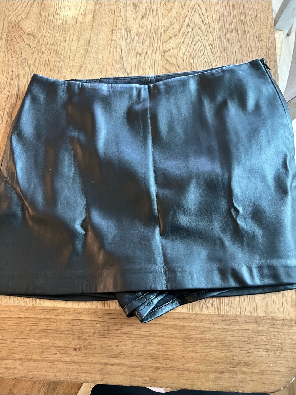 Express Black Faux Leather Mini Skort